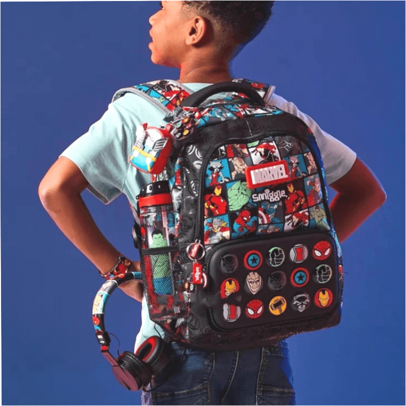 Mochila Infantil Marvel e Estojo Homem Aranha
