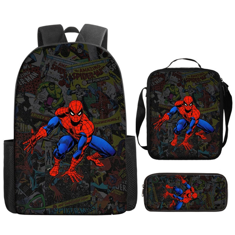 Kit Escolar Infantil Homem Aranha: Mochila, Lancheira e Estojo