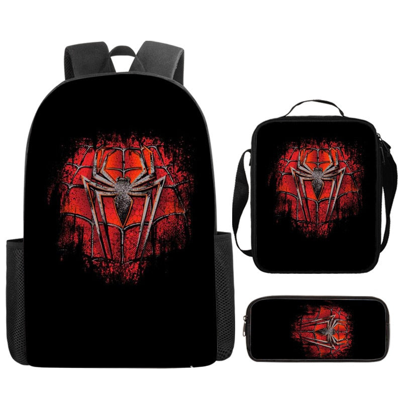 Kit Escolar Infantil Homem Aranha: Mochila, Lancheira e Estojo