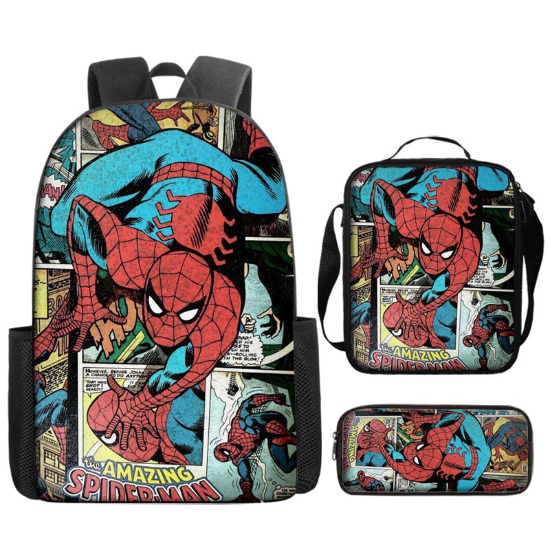 Kit Escolar Infantil Homem Aranha: Mochila, Lancheira e Estojo
