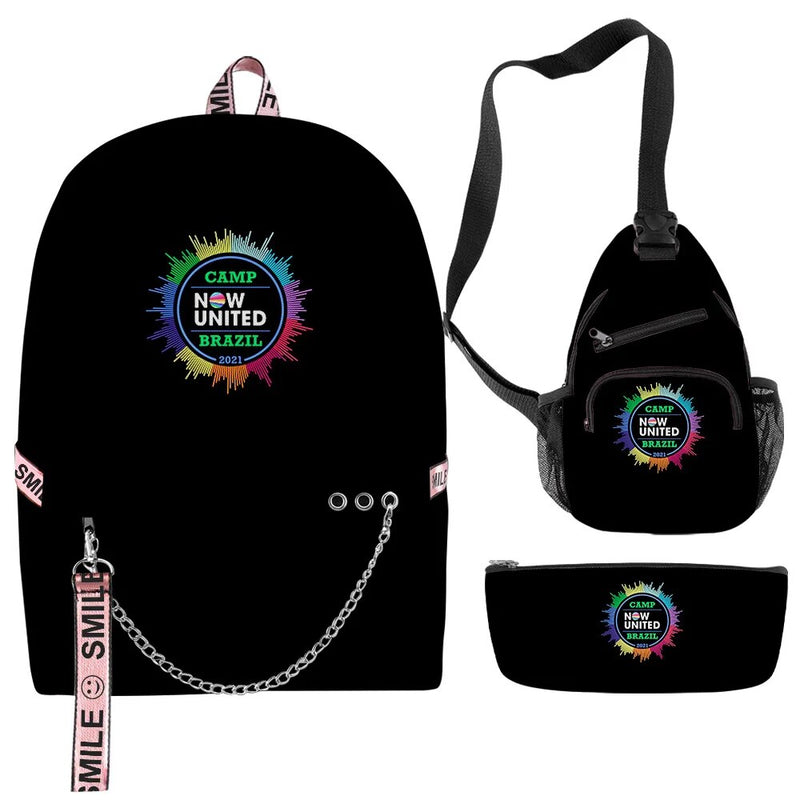 Kit Escolar 3 peças: Mochila, Bolsa de Ombro e Estojo