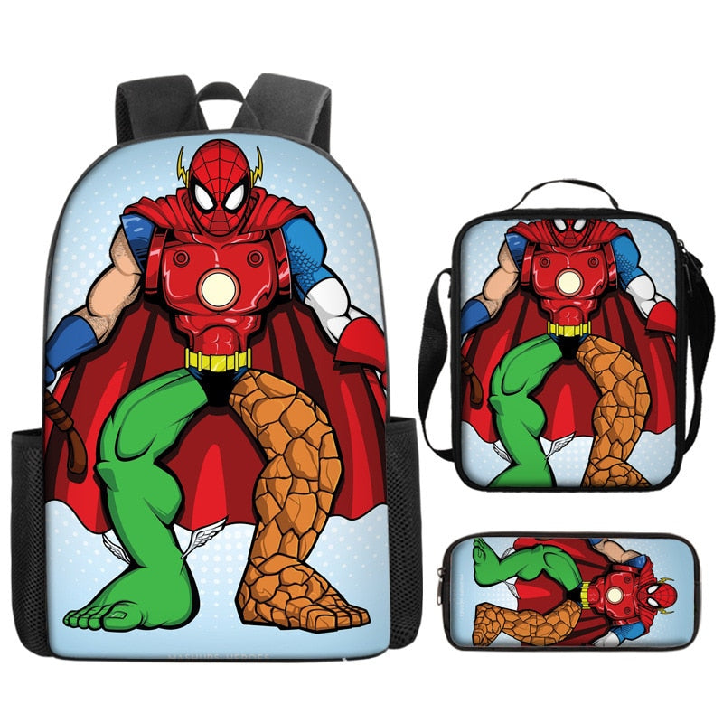 Kit Escolar Infantil Homem Aranha: Mochila, Lancheira e Estojo