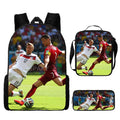 Kit Escolar Infantil 3 Peças do Cristiano Ronaldo: Mochila, Bolsa de Ombro e Estojo