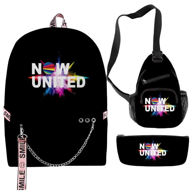 Kit Escolar 3 peças: Mochila, Bolsa de Ombro e Estojo