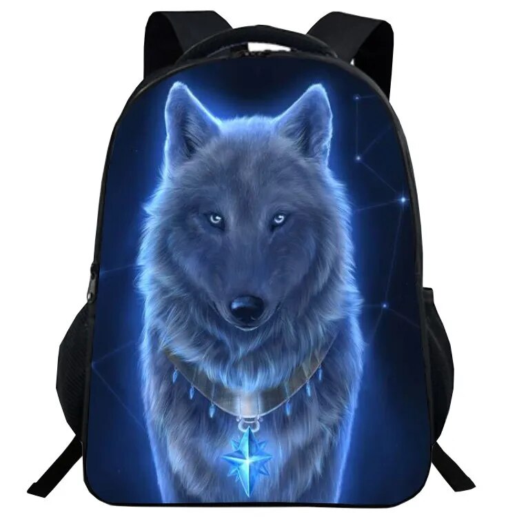 Mochila Escolar com Estampa de Lobo - CityBag