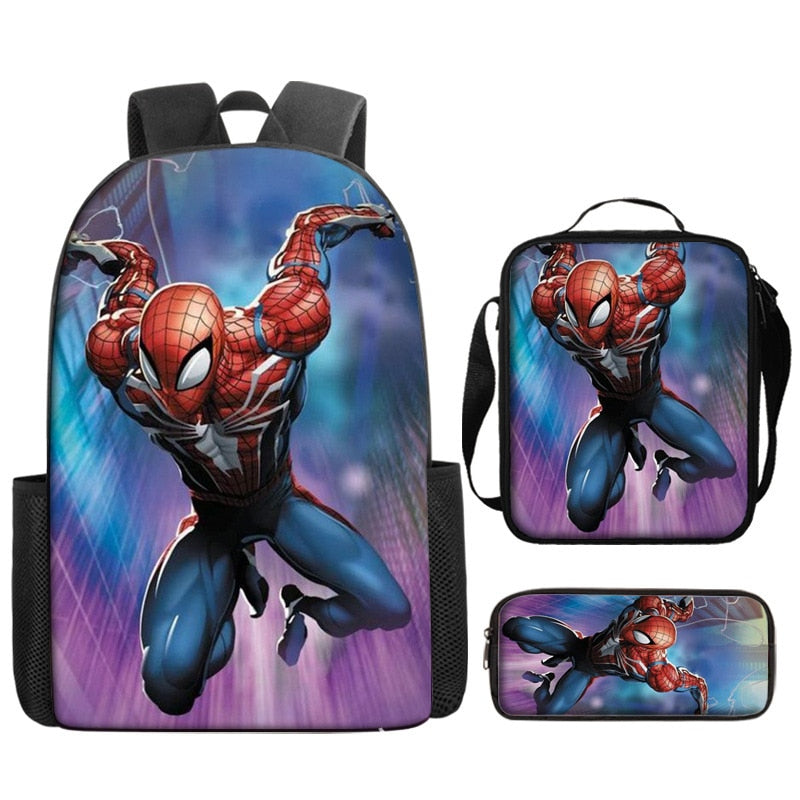 Kit Escolar Infantil Homem Aranha: Mochila, Lancheira e Estojo