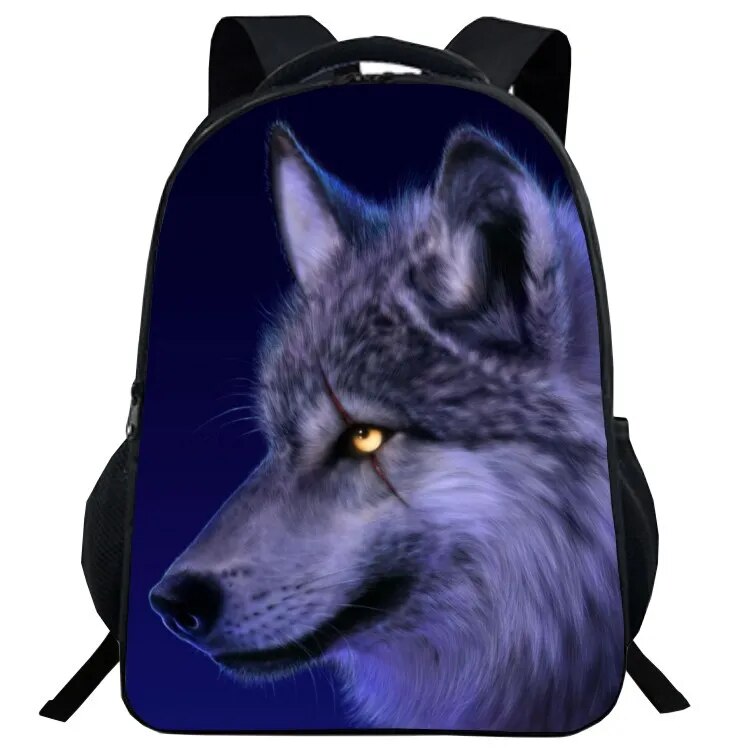 Mochila Escolar com Estampa de Lobo - CityBag