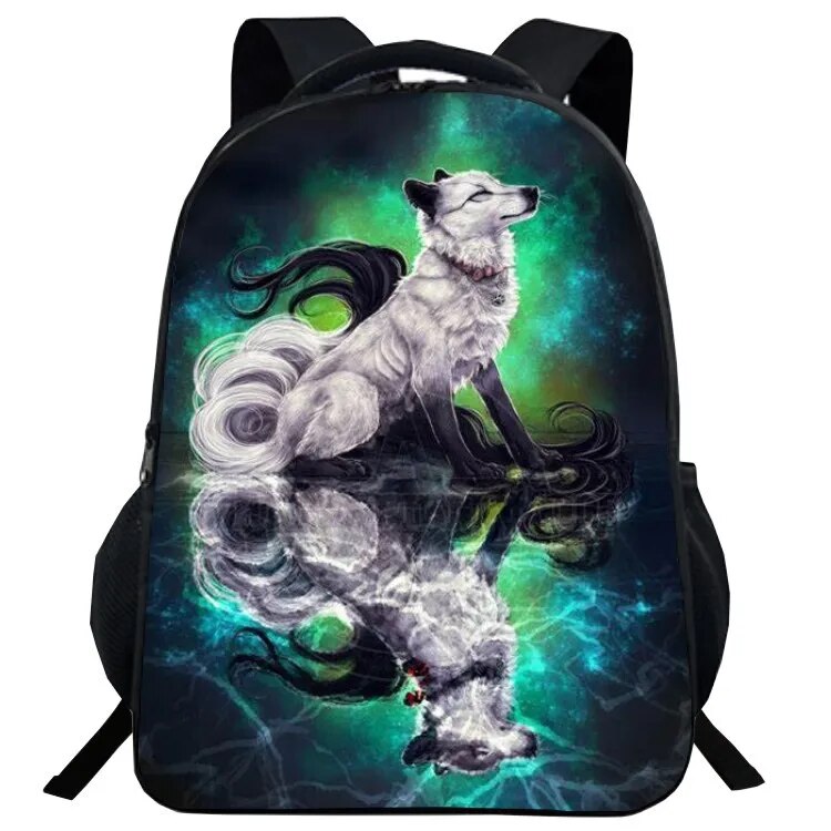 Mochila Escolar com Estampa de Lobo - CityBag