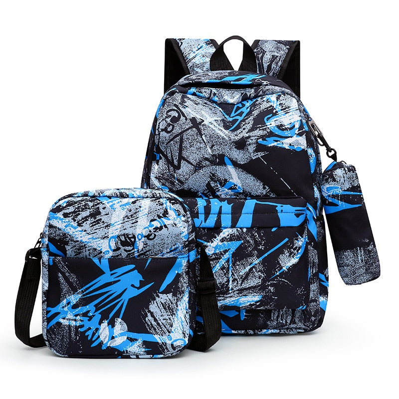 Kit Escolar com 3 Peças: Mochila, Bolsa de Ombro e Estojo - CityBag