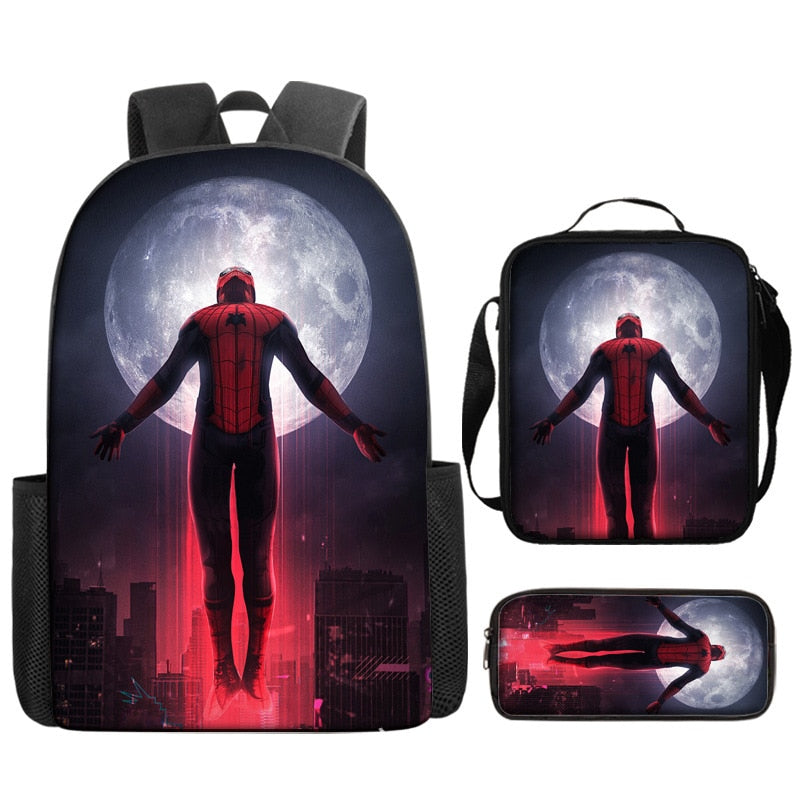 Kit Escolar Infantil Homem Aranha: Mochila, Lancheira e Estojo