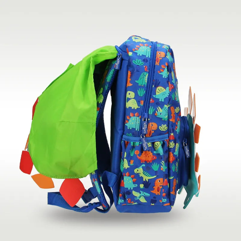 Mochila Escolar Infantil Com Capa de Chuva Dinossauro