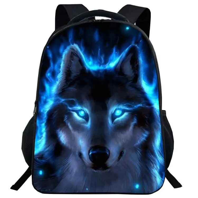 Mochila Escolar com Estampa de Lobo - CityBag