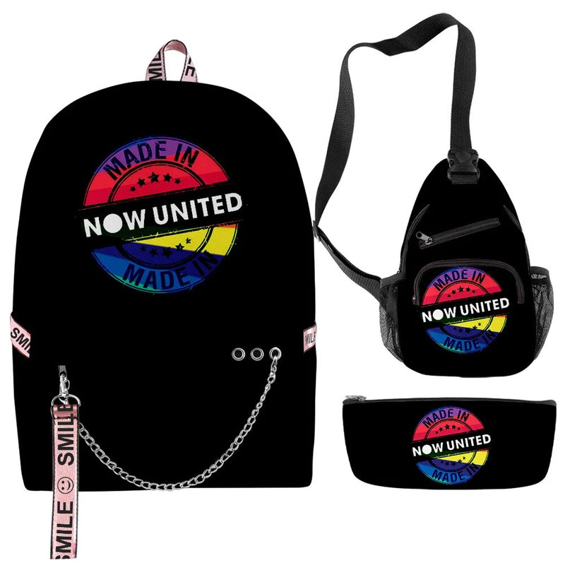 Kit Escolar 3 peças: Mochila, Bolsa de Ombro e Estojo