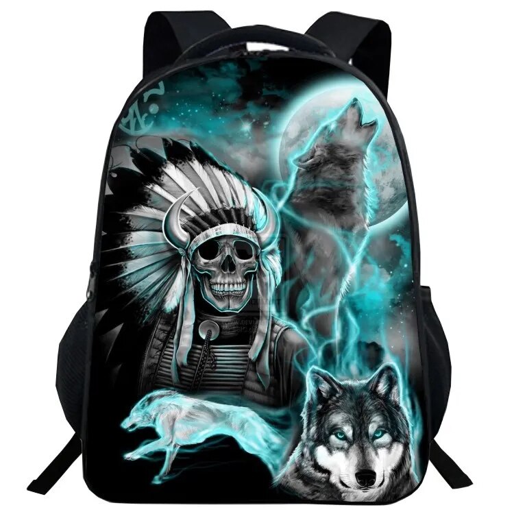 Mochila Escolar com Estampa de Lobo - CityBag