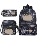 Kit Escolar Gato Pusheen - Mochila, Bolsa de Ombro e Estojo - CityBag
