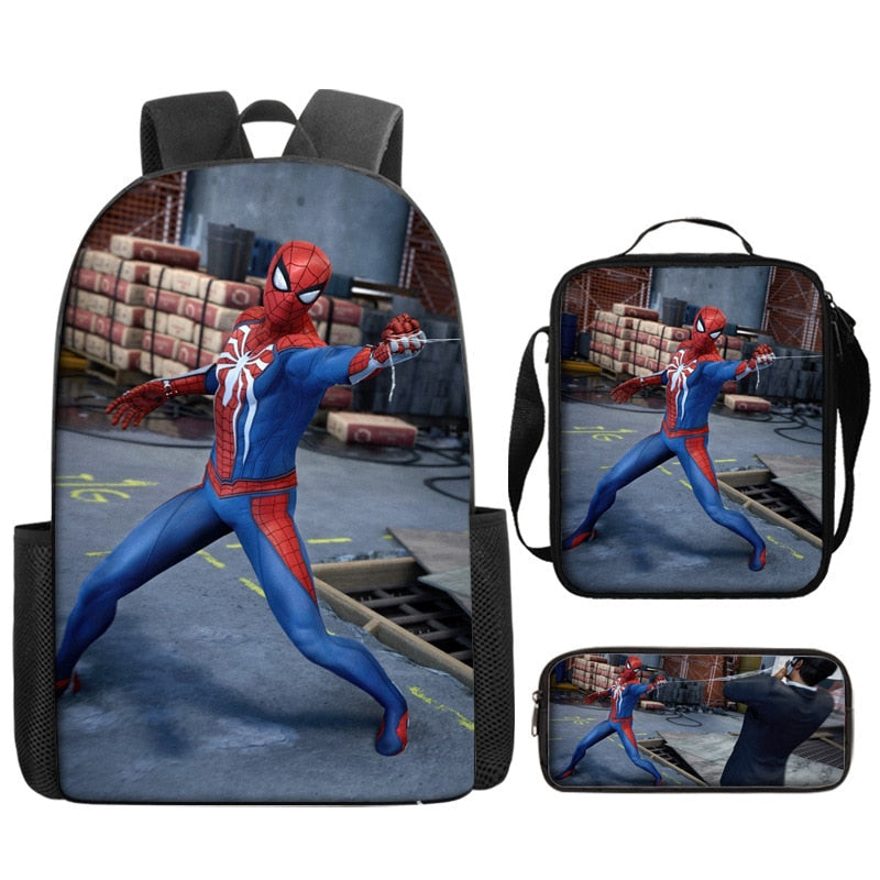 Kit Escolar Infantil Homem Aranha: Mochila, Lancheira e Estojo