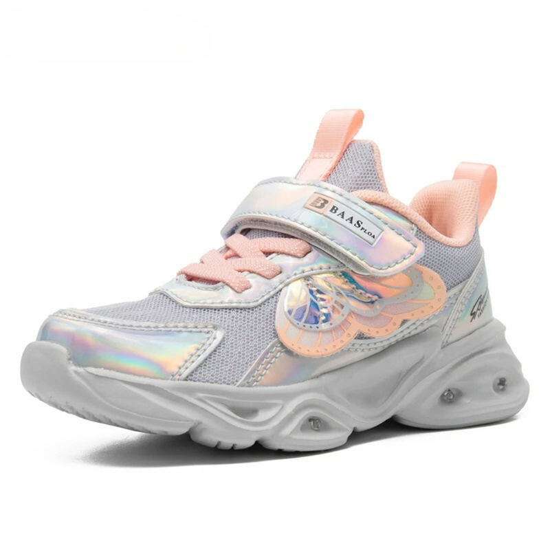 Tênis Infantil Feminino Borboleta com Led