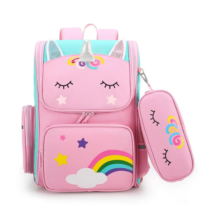 Mochila Escolar Infantil Unicórnio - Acompanha Estojo