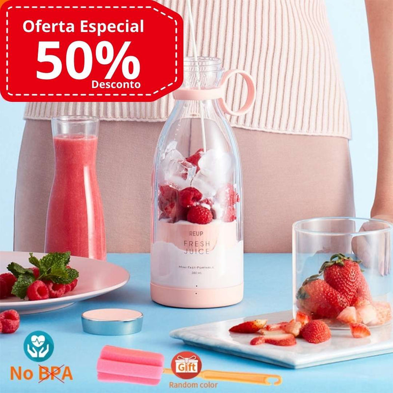 Mixer Mini Liquidificador Portátil Recarregável com 4 lâminas - Fresh Juicer Pro