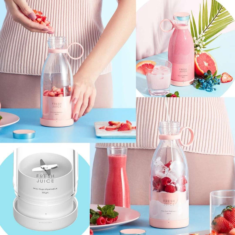 Mixer Mini Liquidificador Portátil Recarregável com 4 lâminas - Fresh Juicer Pro