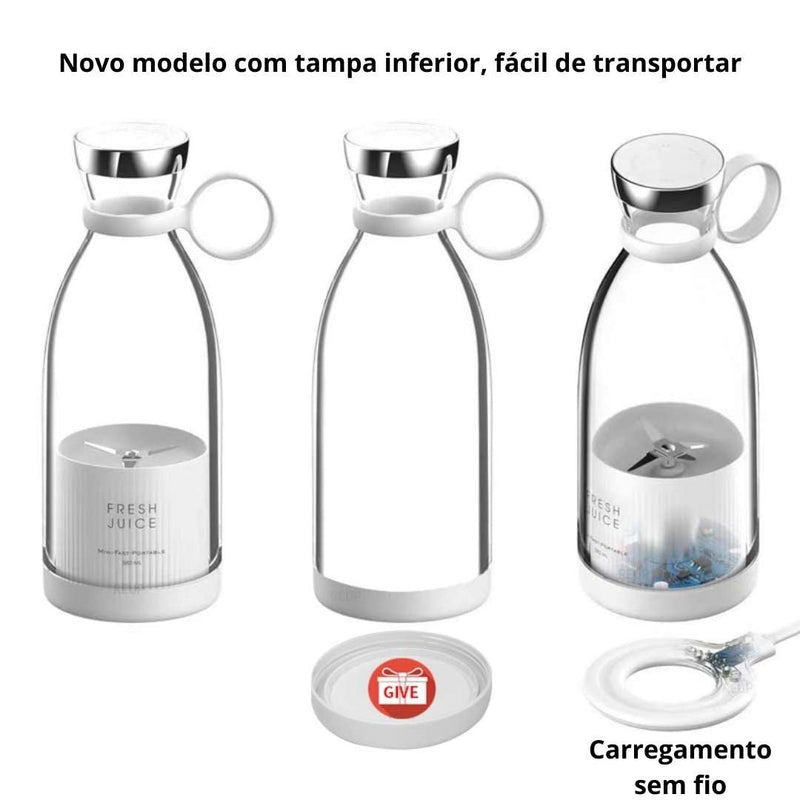 Mixer Mini Liquidificador Portátil Recarregável com 4 lâminas - Fresh Juicer Pro